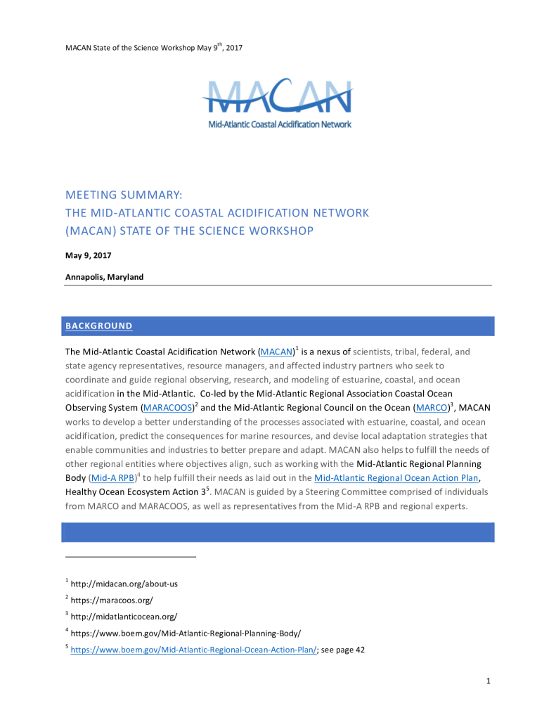 MACAN 2017 State of the Science Workshop Final Report PDF