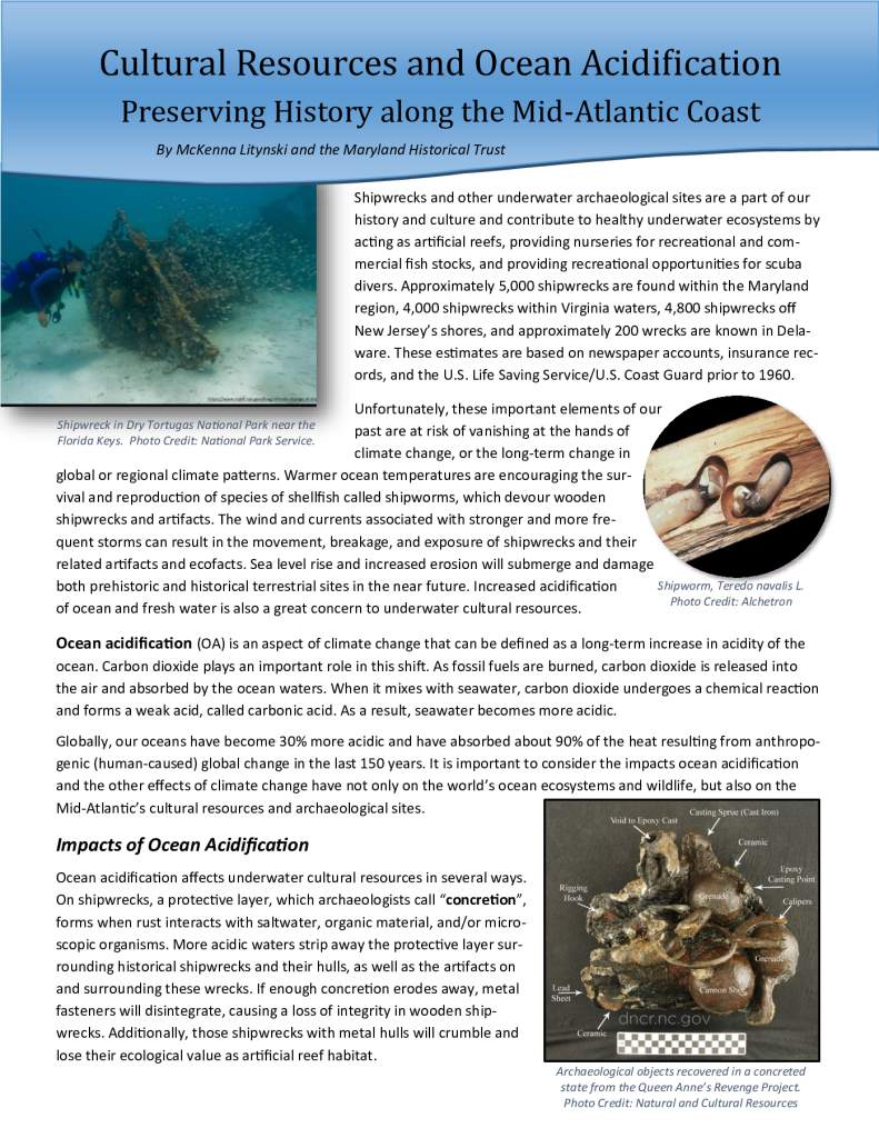 Cultural Resources and Ocean Acidification: Preserving History along the Mid-Atlantic Coast PDF