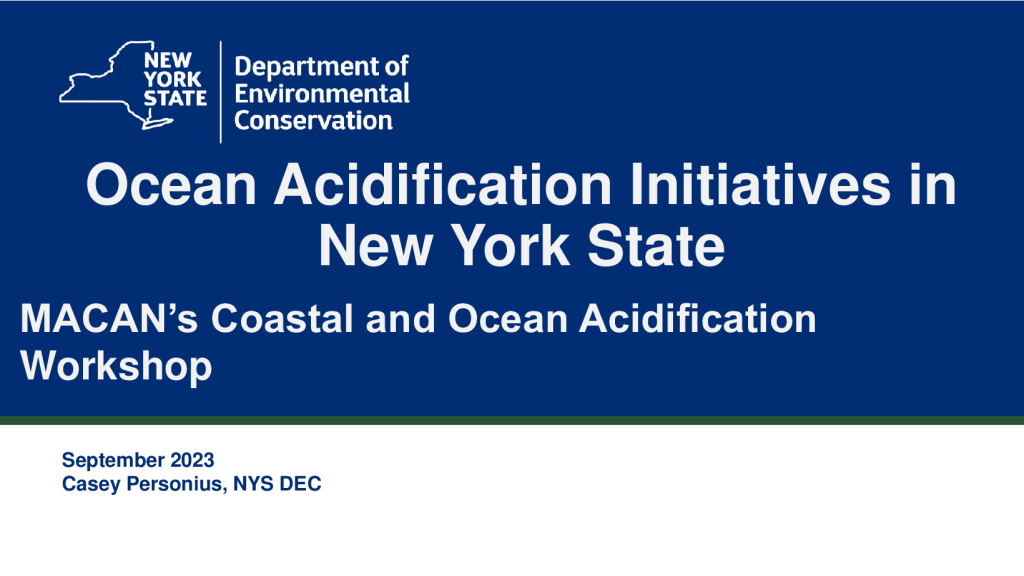 Ocean Acidification Initiatives inNew York State PDF