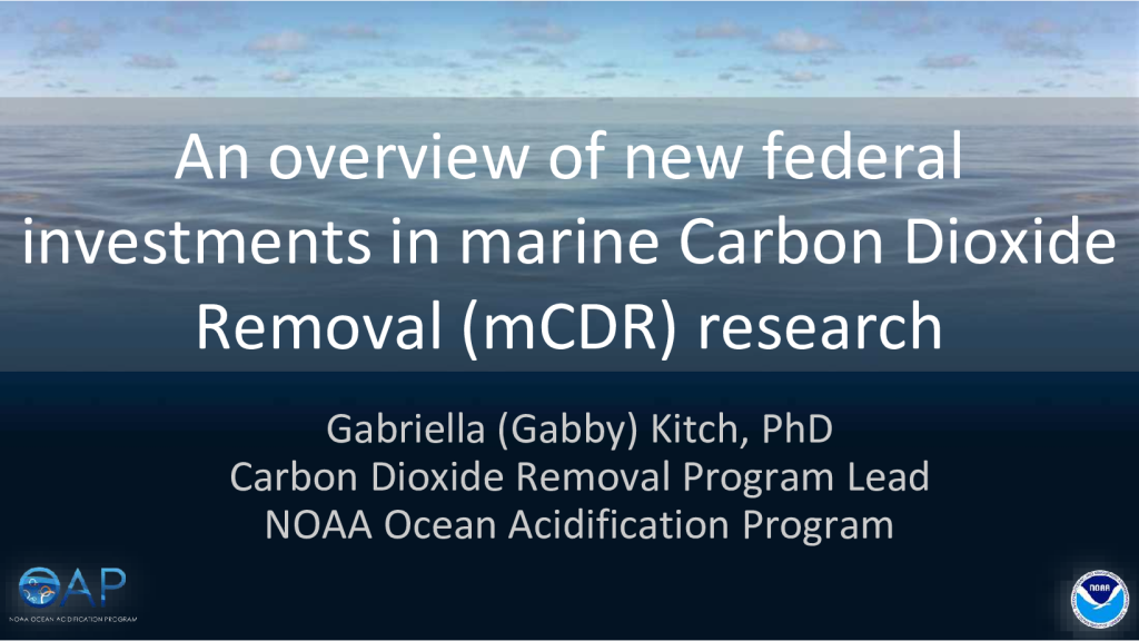 An overview of new federal investments in marine Carbon Dioxide Removal (mCDR) research PDF