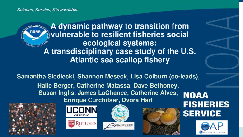 A dynamic pathway to transition from vulnerable to resilient fisheries social ecological systems: A transdisciplinary case study of the U.S. Atlantic sea scallop fishery PDF