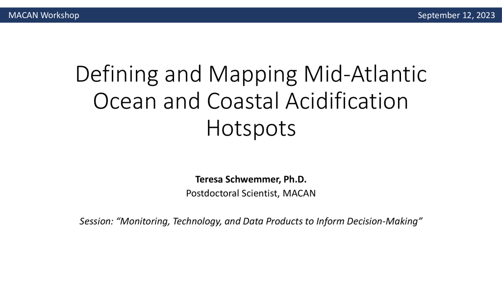 Defining and Mapping Mid-Atlantic Ocean and Coastal Acidification Hotspots PDF